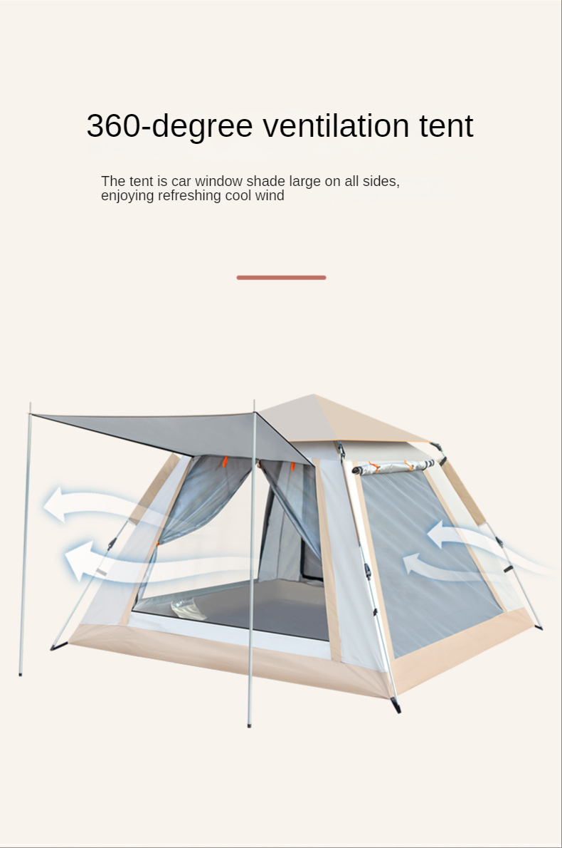 Cheap Goat Tents 3 4 Person Outdoor Camping Tent Portable Folding Camping Equipment Mosquito Proof Thickened Rain Proof Automatic Pop up Tent   